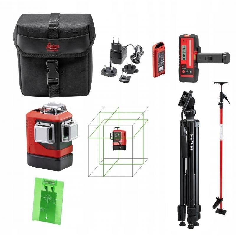 Leica, Laser krzyżowy 3x360 Lino L6G + statyw + detektor