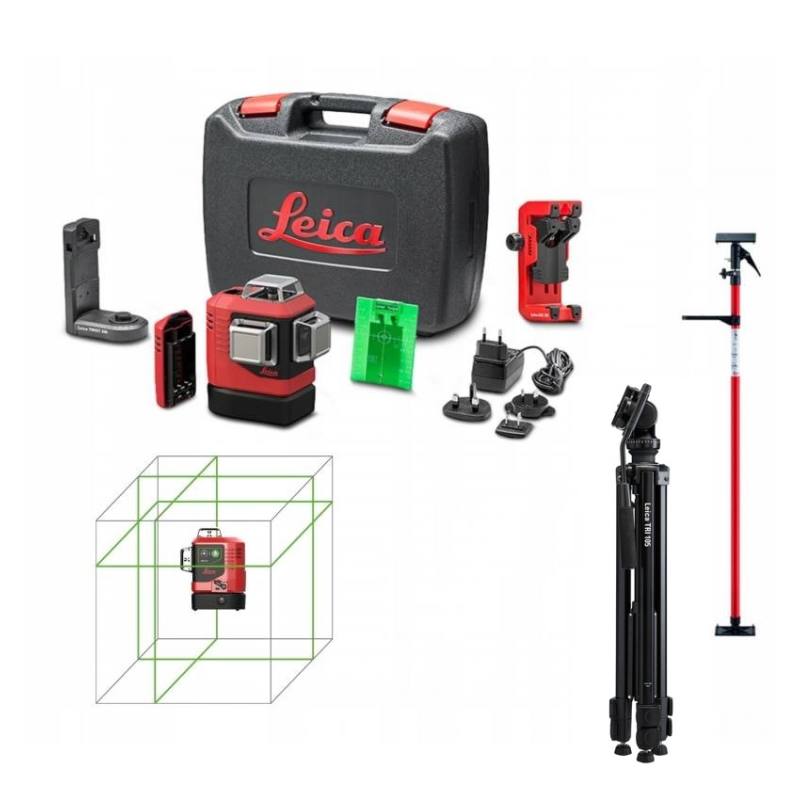 Leica, Laser krzyżowy 3x360 Lino L6G + statyw + tyczka