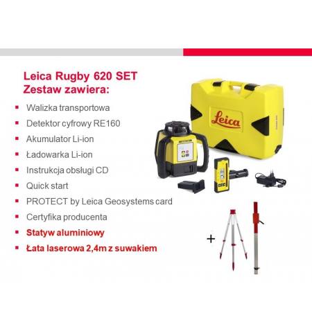 Niwelator laserowy Leica RUGBY 620 + RE160 + aku