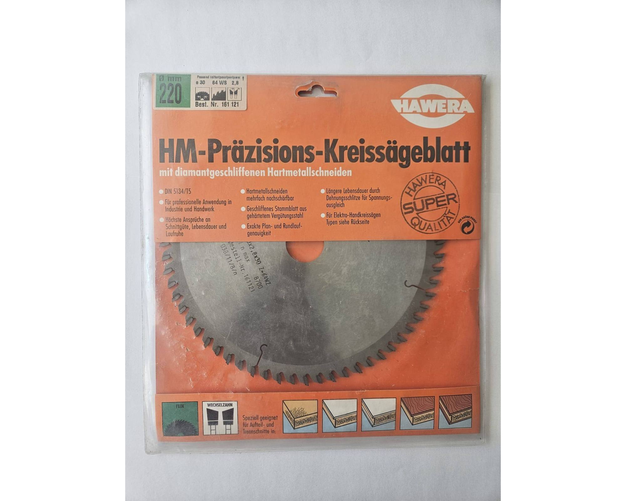 Tarcza pilarska HM precyzyjna Hawera Super 220 x 30 mm 64Z