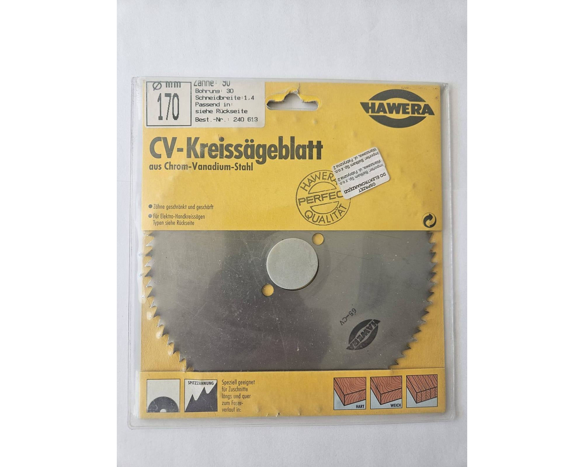 Tarcza pilarska CV Hawera 170 x 30 mm 30Z