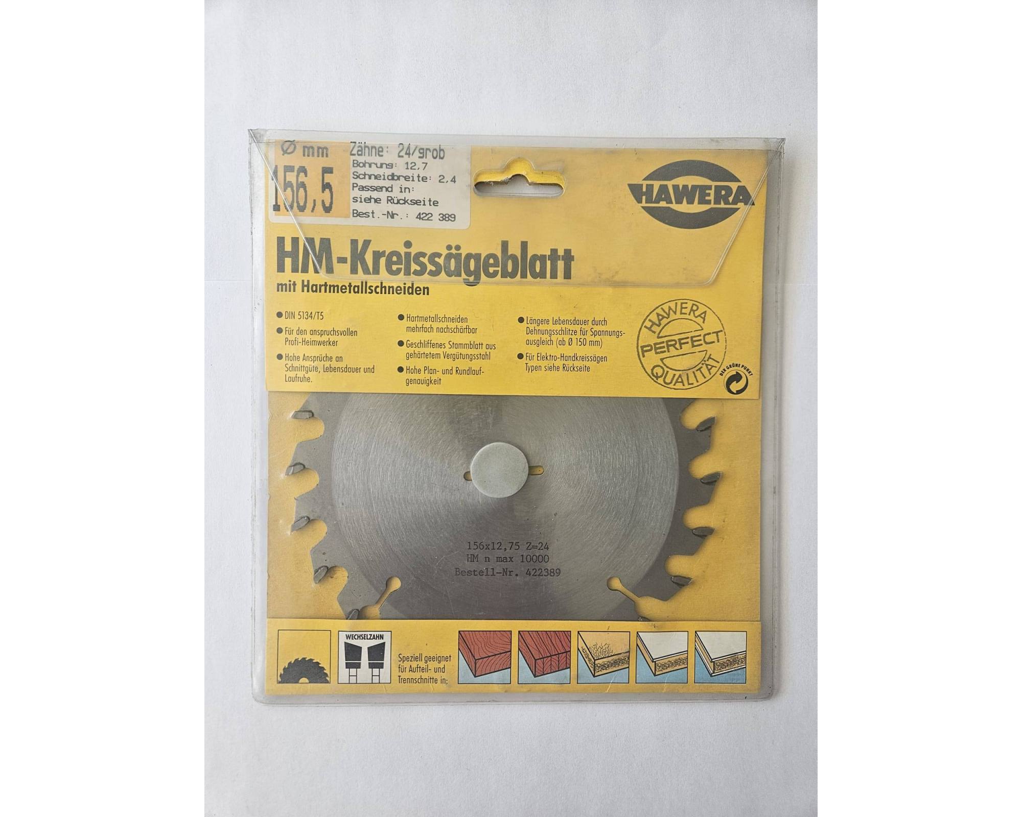 Tarcza pilarska HM Hawera 156,5 x 12,7 mm 24Z