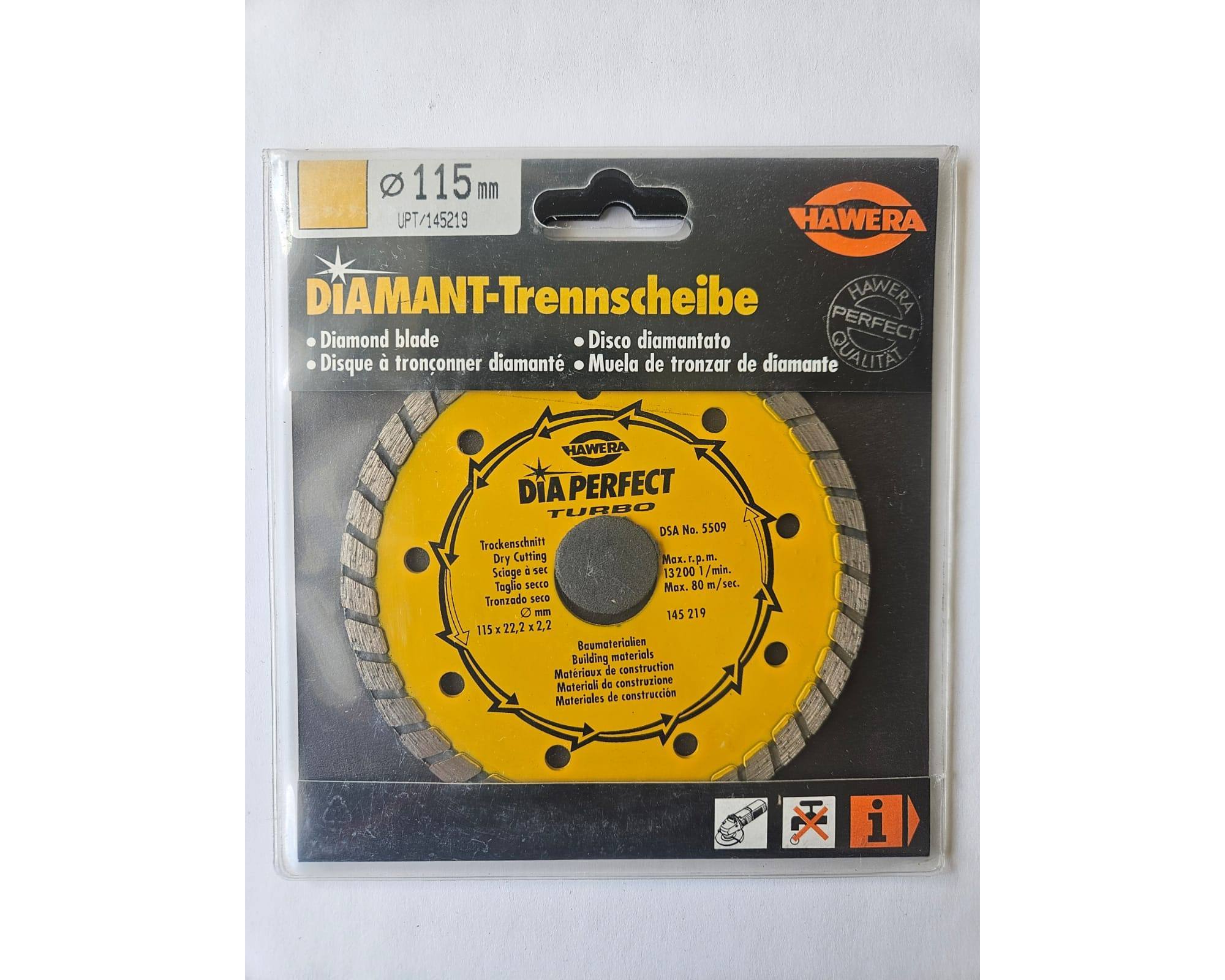 Tarcza diamentowa Hawera UPT Perfect Turbo 115 x 22,2 mm