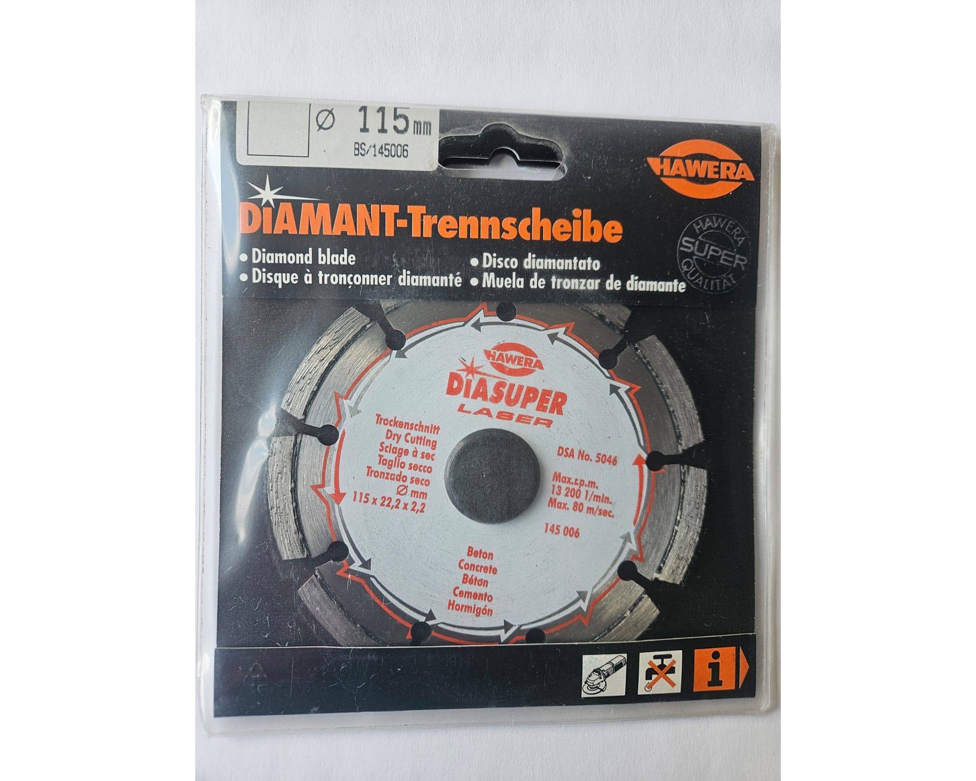 Tarcza diamentowa Hawera BS Super do betonu 115 x 22,2 mm