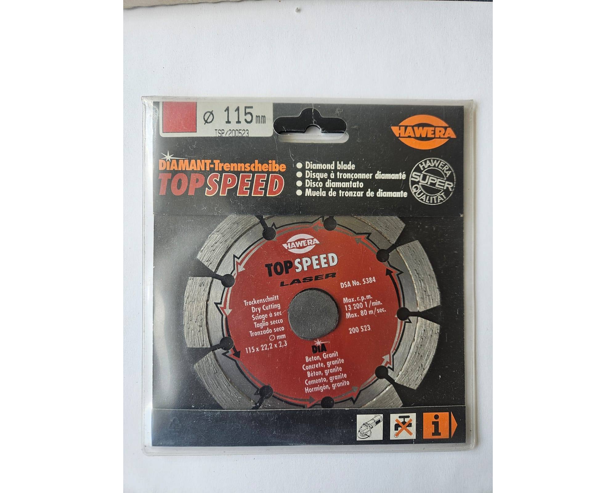 Tarcza diamentowa Hawera TOPSPEED Super do cięcia na sucho 115 x 22,2 mm