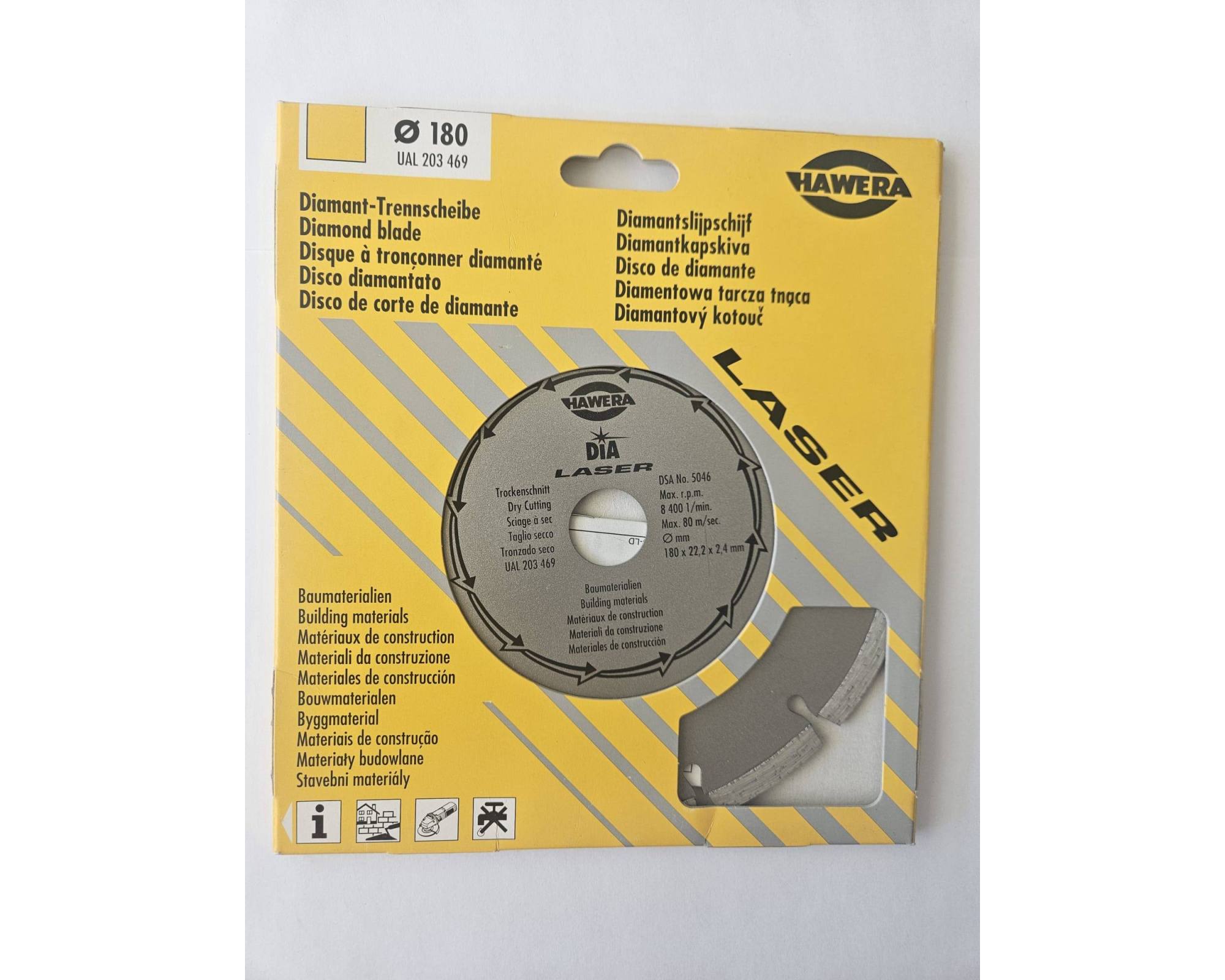 Tarcza diamentowa Hawera Laser 180 x 22,2 x 2,4 mm