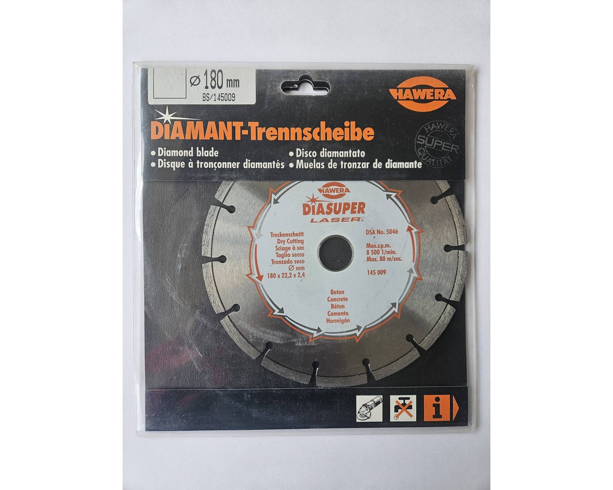 Tarcza diamentowa Hawera BS Super do betonu 180 x 22,2 mm