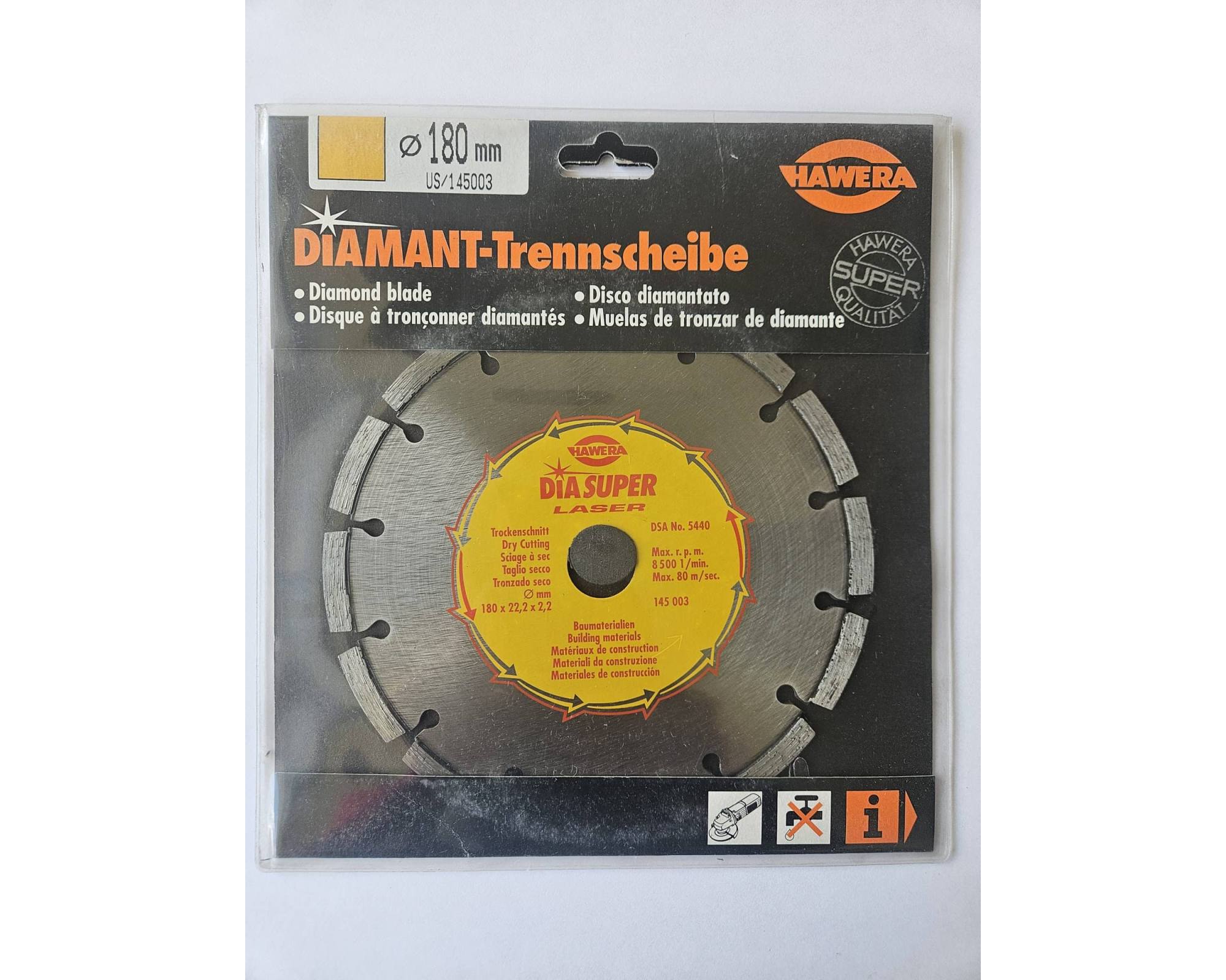 Tarcza diamentowa Hawera US Uniwersalna Super 180 x 22,2 mm