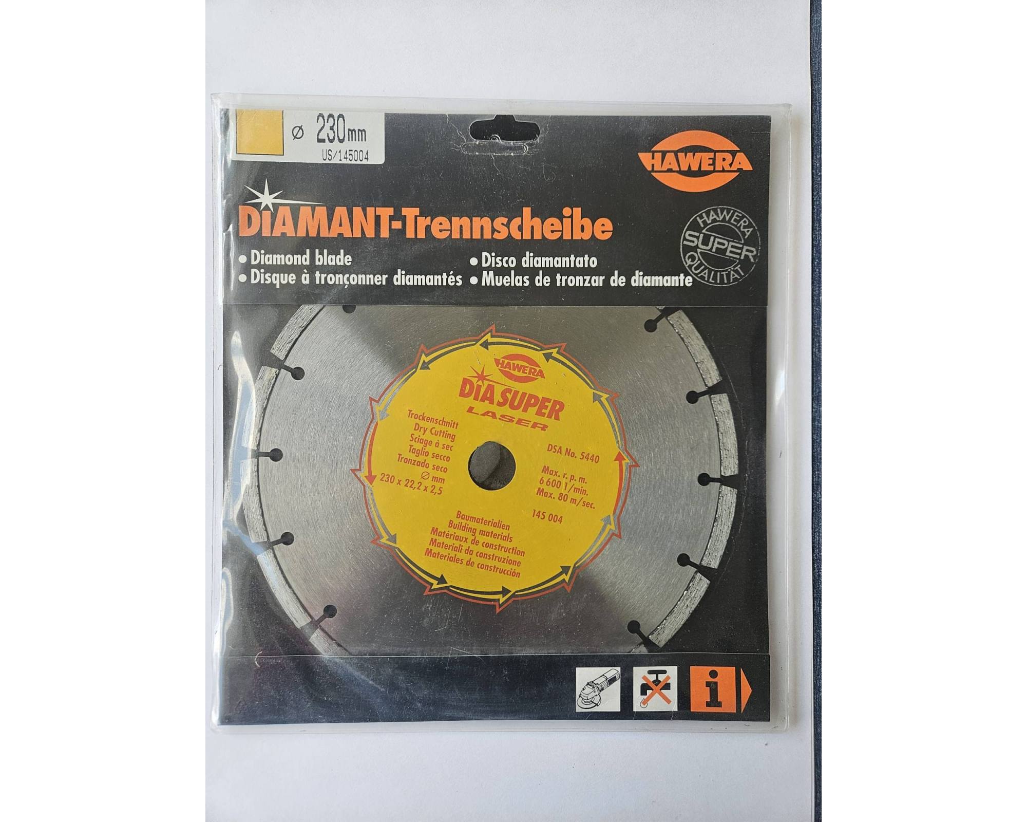 Tarcza diamentowa Hawera US Uniwersalna Super 230 x 22,2 mm