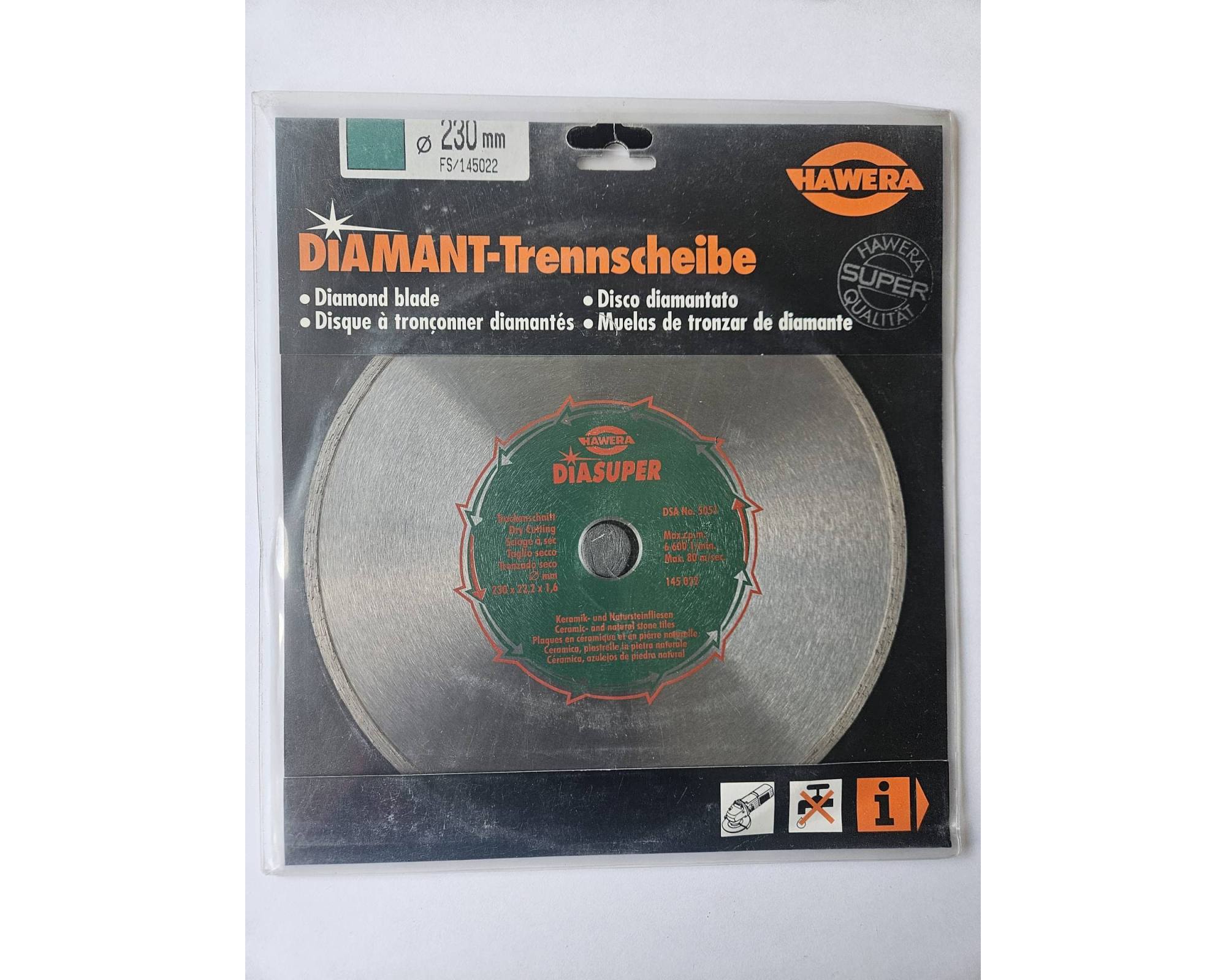 Tarcza diamentowa Hawera FS Super do płytek ceramicznych 230 x 22,2 mm