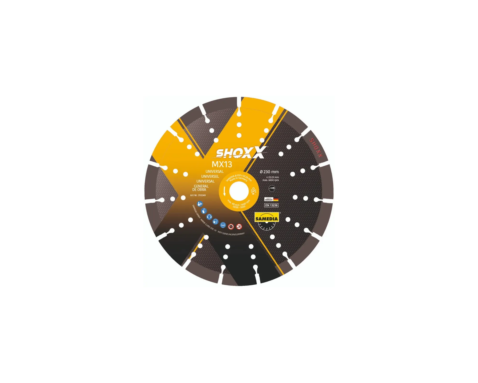 Tarcza diamentowa Samedia MX13 uniwersalna 125 mm x 22,23 mm x 2,4 mm x 13 mm