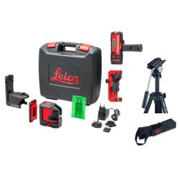 Laser krzyżowy Lino L2P5G (wiązka zielona) + Statyw Leica TRI105+ Odbiornik Leica RGR200
