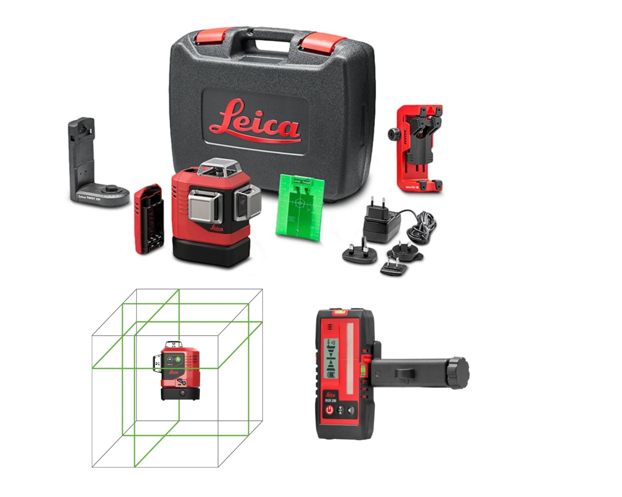 Laser krzyżowy Lino L6G-1+Detektor RGR200
