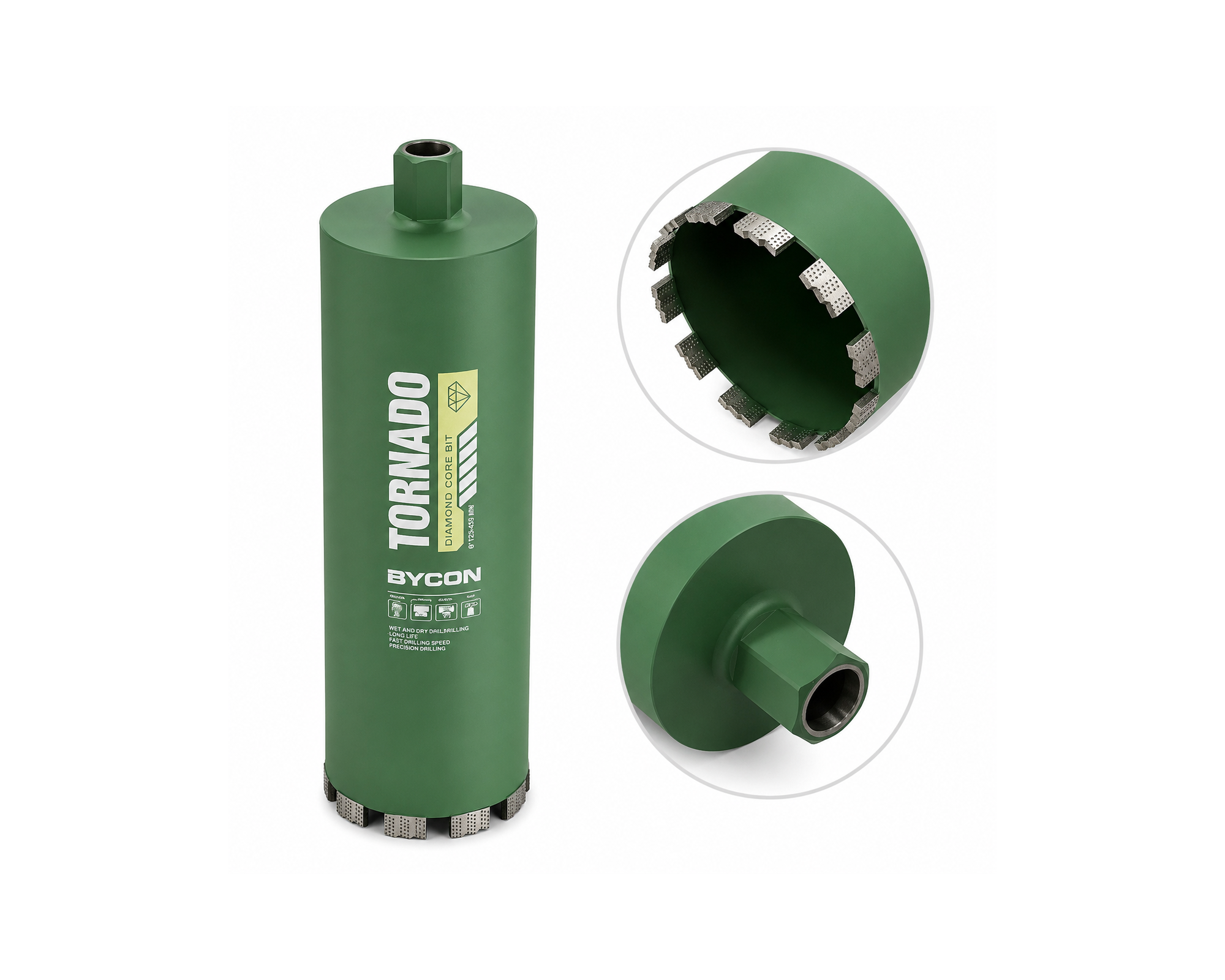 Bycon, korona diamentowa do betonu Super SHARK 132 mm x 450 mm 1 1/4"