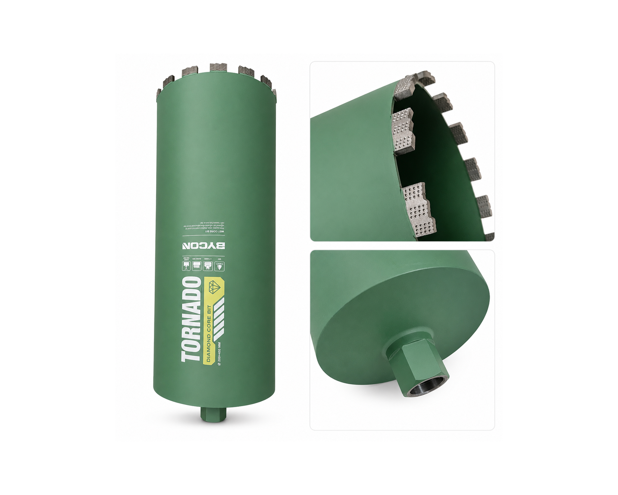 Korona diamentowa BYCON Tornado 200 mm 450 mm 1 1/4" UNC