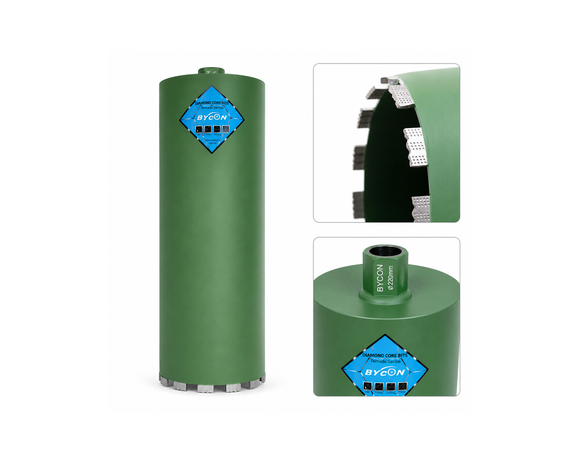 Bycon, korona diamentowa do betonu Super SHARK 220 mm x 450 mm 1 1/4"
