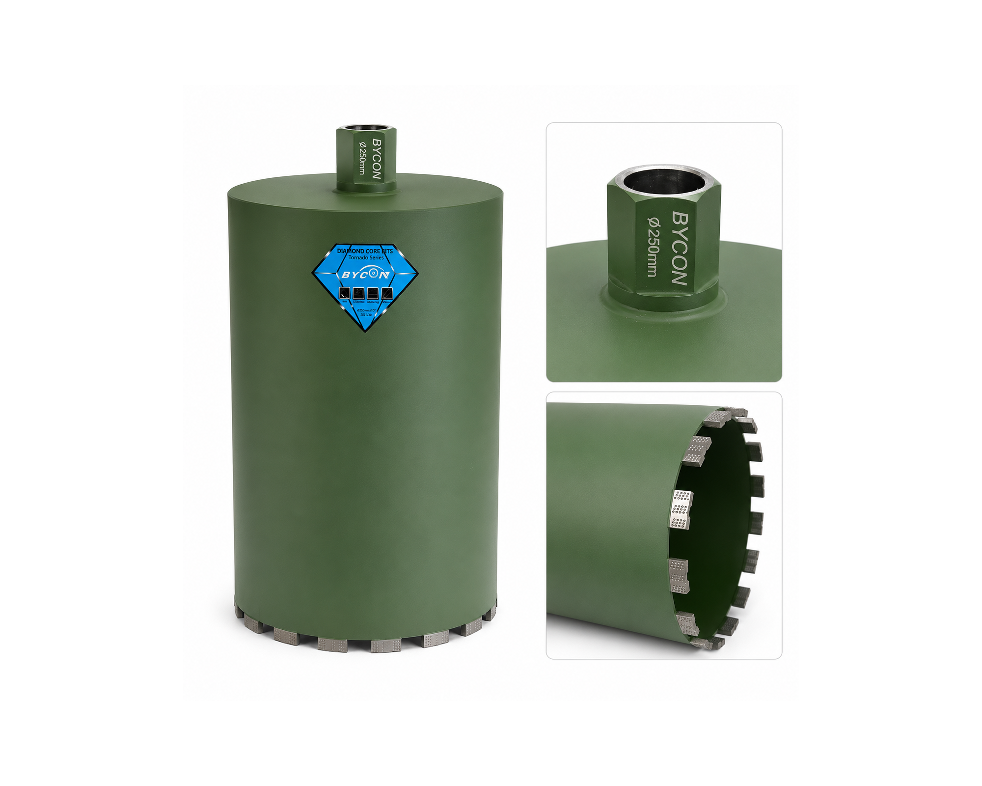 Korona diamentowa BYCON do betonu Super SHARK 250x450 1 1/4"