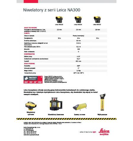 Niwelator Leica NA320 + statyw 160cm + łata 5 m